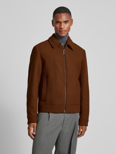 SELECTED HOMME Jack met platte kraag, model 'NEW FILIP' Cognac - 4