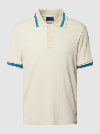 Gant Poloshirt mit Strukturmuster Offwhite 2