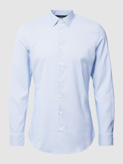 Jake*s Koszula biznesowa o kroju super slim fit ze wzorem na całej powierzchni Granatowy 2