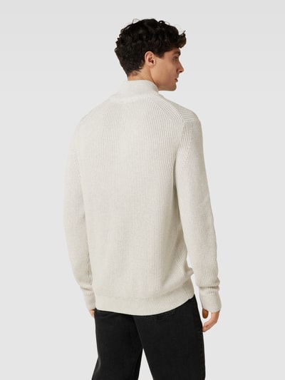 Christian Berg Men Gebreide pullover met labelstitching Offwhite - 5