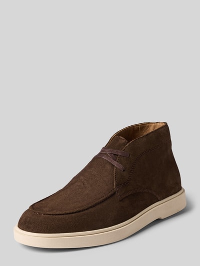 Produktfoto, Loafer aus echtem Leder Modell 'Liam' von PS Poelman in Braun mit abgerundeter Passform und profilierter Sohle, hochwertige Wildleder-Textur