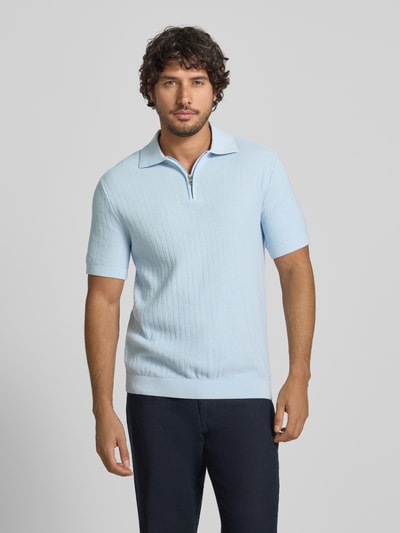 Selected Homme Koszulka polo o kroju regular fit z czystej bawełny ekologicznej model 'CRAN' Błękitno-niebieski 4