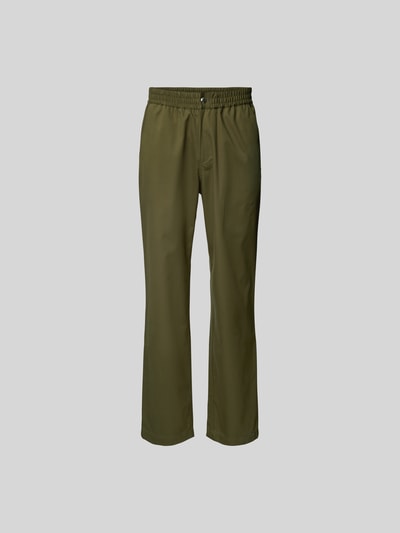 MAISON KITSUNE Stoffhose mit elastischem Bund Khaki 2