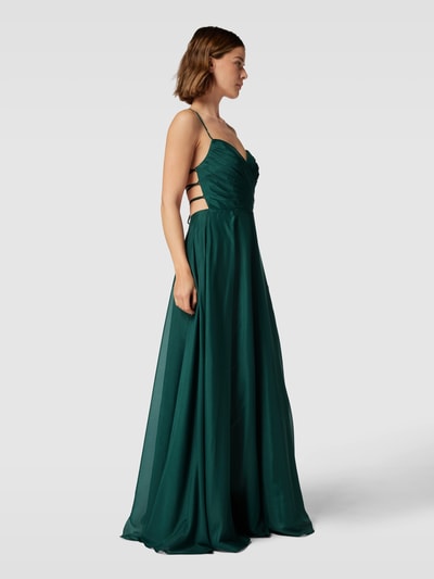 LUXUAR FASHION Avondjurk met vetersluiting aan de achterkant Donkergroen - 4