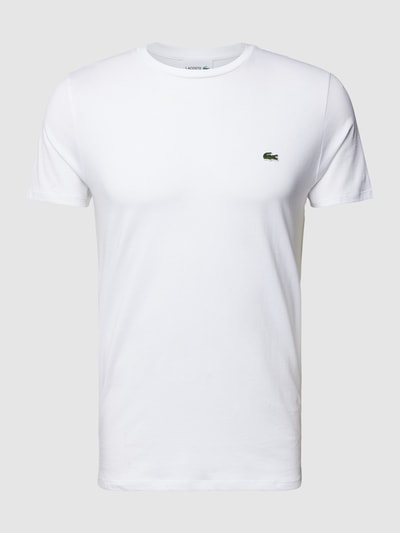 Lacoste T-shirt w jednolitym kolorze model ‘Supima’ Biały 2