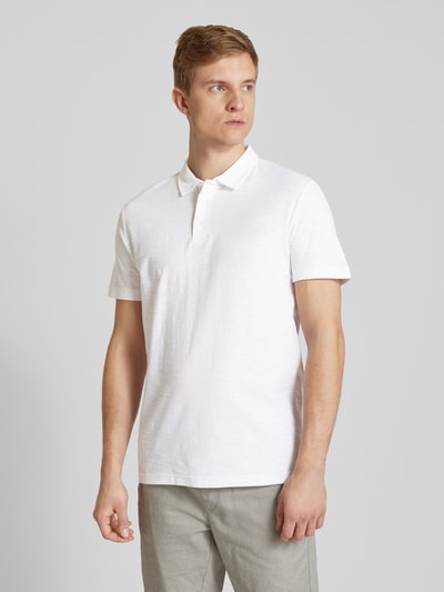 JOOP! Jeans Regular Fit Poloshirt in melierter Optik Modell 'Alanas' Weiss 4