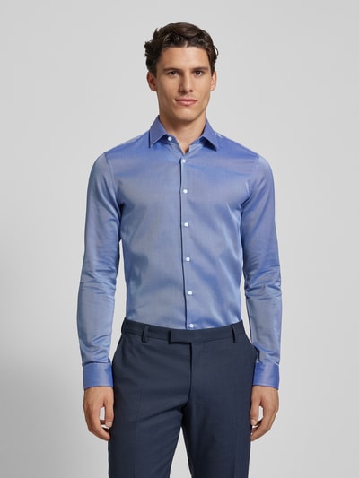 JOOP! Slim fit zakelijk overhemd met kentkraag Bleu - 4