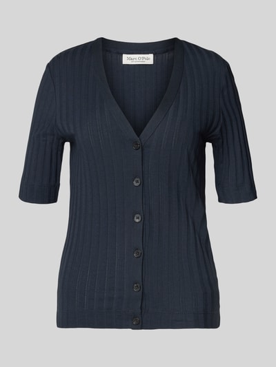 Marc O'Polo Slim fit cardigan van een mix van modal en katoen Marineblauw - 2