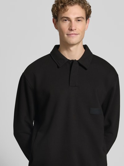 BOSS Green Relaxed Fit Sweatshirt aus Baumwoll-Mix Modell 'SW_Placket Polo' Black 3