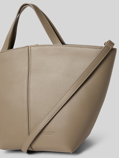 Seidenfelt Handtas met ketting, model 'LAINIO' Taupe - 3