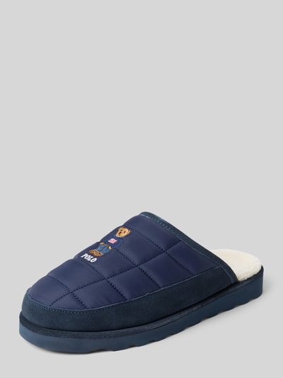 Polo Ralph Lauren Hausschuhe mit Label-Stitching und Futter aus Teddyfell Marine 1