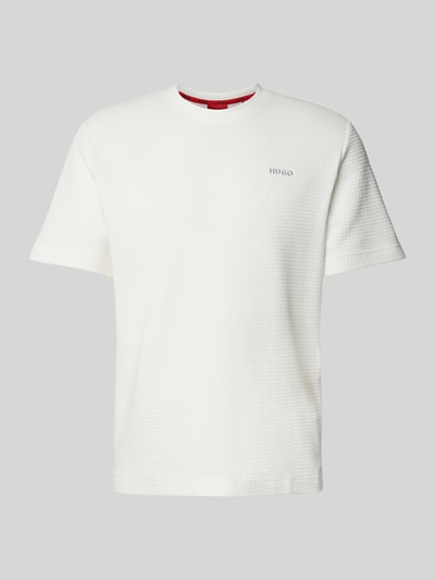 HUGO T-Shirt mit Label-Stitching Modell 'Austin' Offwhite 1