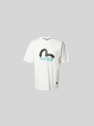 Evisu Regular Fit T-Shirt mit Label-Print Weiss 2