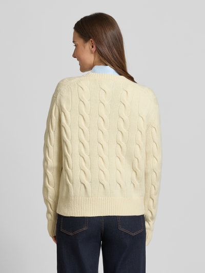 Polo Ralph Lauren Gebreide pullover met kabelpatroon en ronde hals Zand - 5