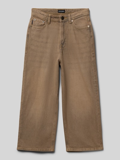 Jack & Jones Jeansy o kroju straight fit z naszywką z logo model ‘Iron’ Beżowy 1