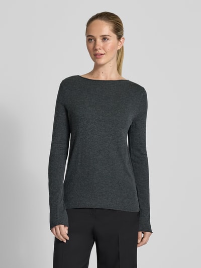 Marc O'Polo Regular fit gebreide pullover van wolmix Donkergrijs - 4