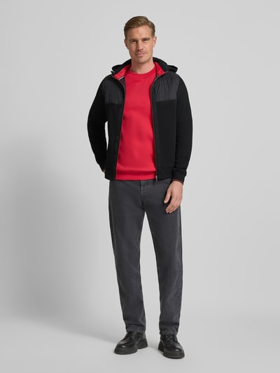 Christian Berg Men Regular Fit Sweatjacke mit gefüttertem Stehkragen Black 1