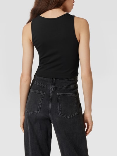 KARL KANI Crop Top mit Serafino-Kragen Black 5