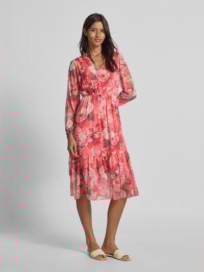 ZABAIONE Midikleid mit V-Ausschnitt Modell 'Be44aa' Pink 1