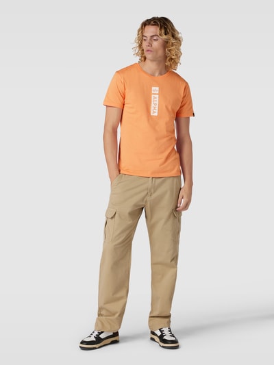 Alpha Industries T-shirt met labelprint Oranje - 1