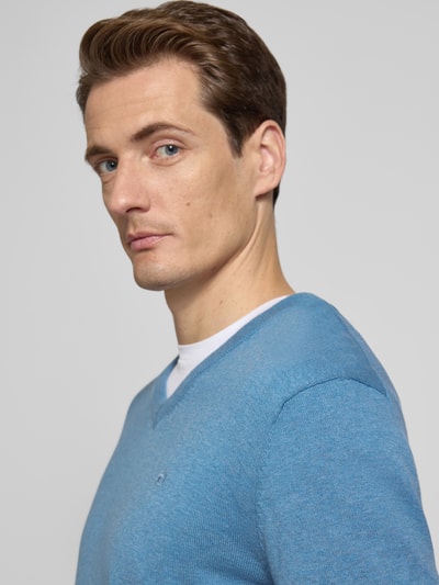 Tom Tailor Regular Fit Strickpullover aus reiner Baumwolle Blau 3