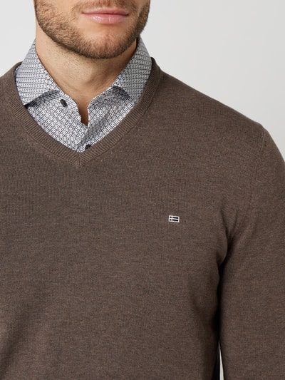 Christian Berg Men Pullover aus Supima®-Baumwolle Mittelbraun meliert 3