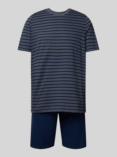 Schiesser Pyjama met geribde ronde hals Antraciet - 1