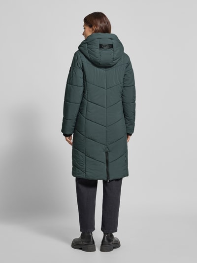 khujo Gewatteerde lange jas met capuchon, model 'ARIBAY' Donkergroen - 5
