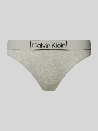 Calvin Klein Underwear String mit elastischem Logo-Bund Silber Melange 1