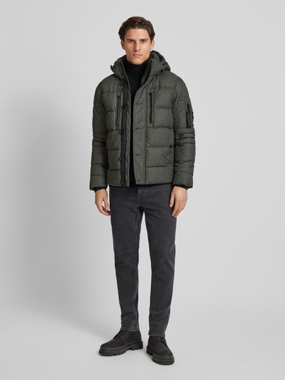 Tom Tailor Regular Fit Pufferjacke mit abnehmbarer Kapuze Mittelgrau 1