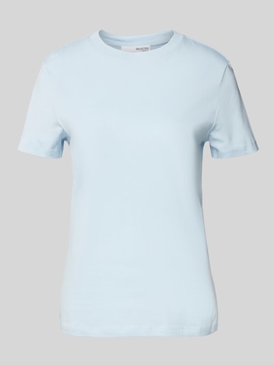 Selected Femme T-Shirt mit geripptem Rundhalsausschnitt Hellblau 2