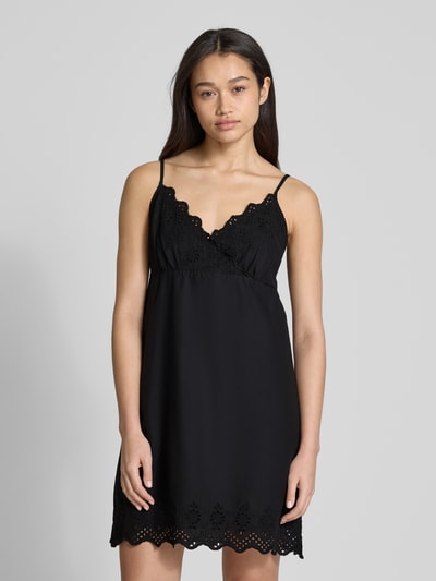 Only Leicht ausgestelltes Minikleid mit Lochspitze Modell 'LOU LIFE' Black 4