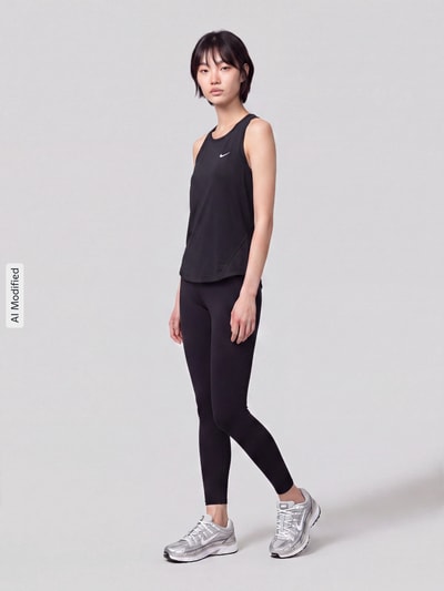 Nike Training Slim Fit Sport-Top mit Logo-Print Modell 'Tempo' Black 1