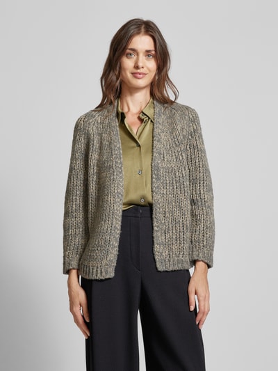 Luisa Cerano Cardigan mit offener Vorderseite Mittelgrau 4