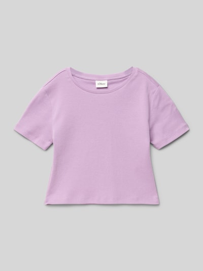 s.Oliver RED LABEL Slim Fit T-Shirt aus reiner Baumwolle Lavender 1