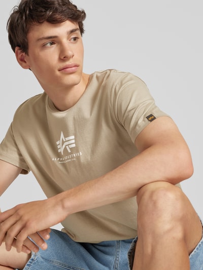Alpha Industries T-Shirt mit Label-Print Sand 3