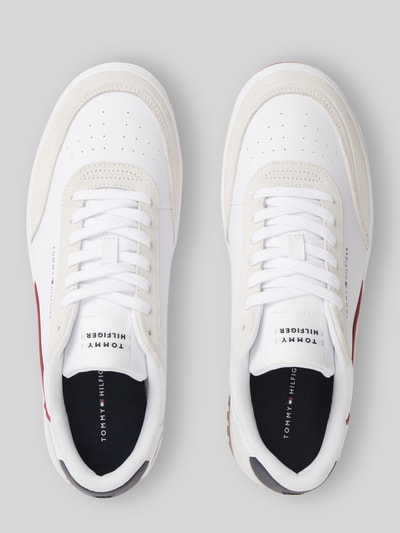 Tommy Hilfiger Sneakersy z naturalnej skóry z napisem z logo Biały 4