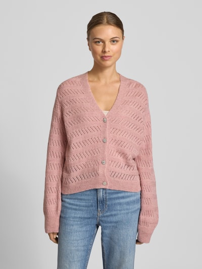 More & More Kurtka o kroju regular fit z mieszanki wełny i wełny z alpaki z efektem dzianiny Różowawy 4