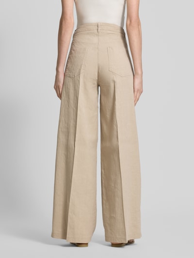 Cambio Wide Leg Leinenhose mit Eingrifftaschen Modell 'ADRIENNE' Camel 5