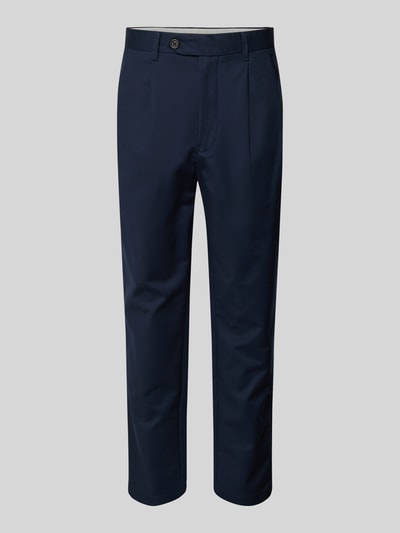 SELECTED HOMME Regular Tapered Fit Bundfaltenhose mit Gürtelschlaufen Marine 2