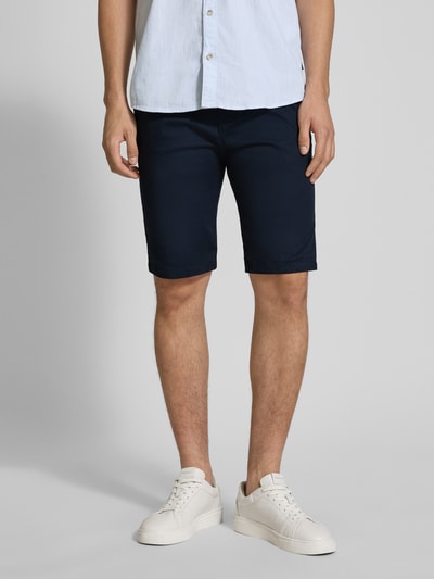 Tom Tailor Szorty chinosy o kroju slim fit z mieszanki bawełny Ciemnoniebieski 4