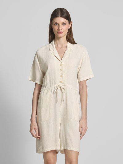 moves Playsuit van een mix van viscose en linnen, model 'Averie' Beige - 4