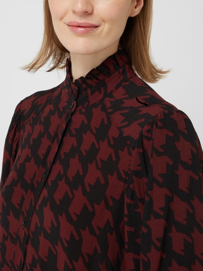 Fynch-Hatton Blusenkleid mit Hahnentritt Bordeaux Rot 3