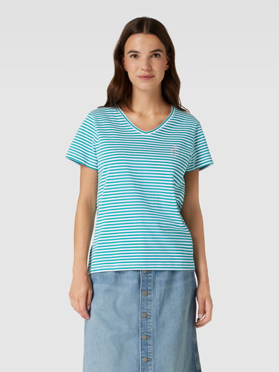 Tom Tailor T-shirt van katoen met streepmotief Offwhite - 4