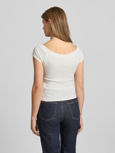 Tommy Jeans Slim Fit T-Shirt aus Baumwoll-Mix Weiss 5
