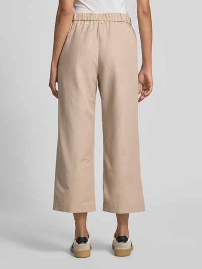 comma Straight leg stoffen broek met verkort model Taupe - 5