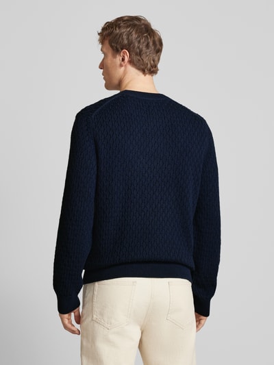 Gant Strickpullover mit Label-Stitching Marine 5