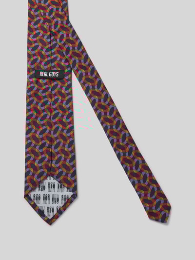 REAL GUYS Seidenkrawatte mit Logo-Print (8,5 cm) Bordeaux 2