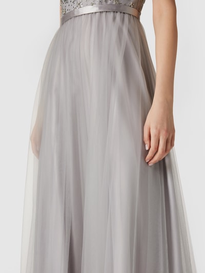 Laona Abendkleid mit Zierbesatz Silber 3