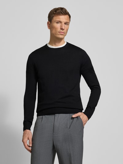 JOOP! Collection Sweter z dzianiny z prążkowanymi wykończeniami model ‘Denny’  4